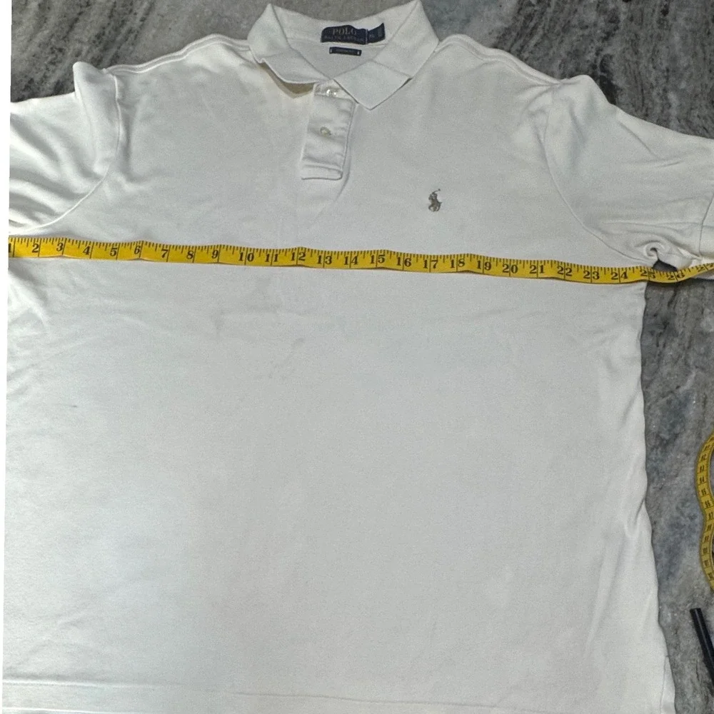 Polo Ralph Lauren Polo Shirt Mens XL Custom Fit Cotton White Old Money Preppy